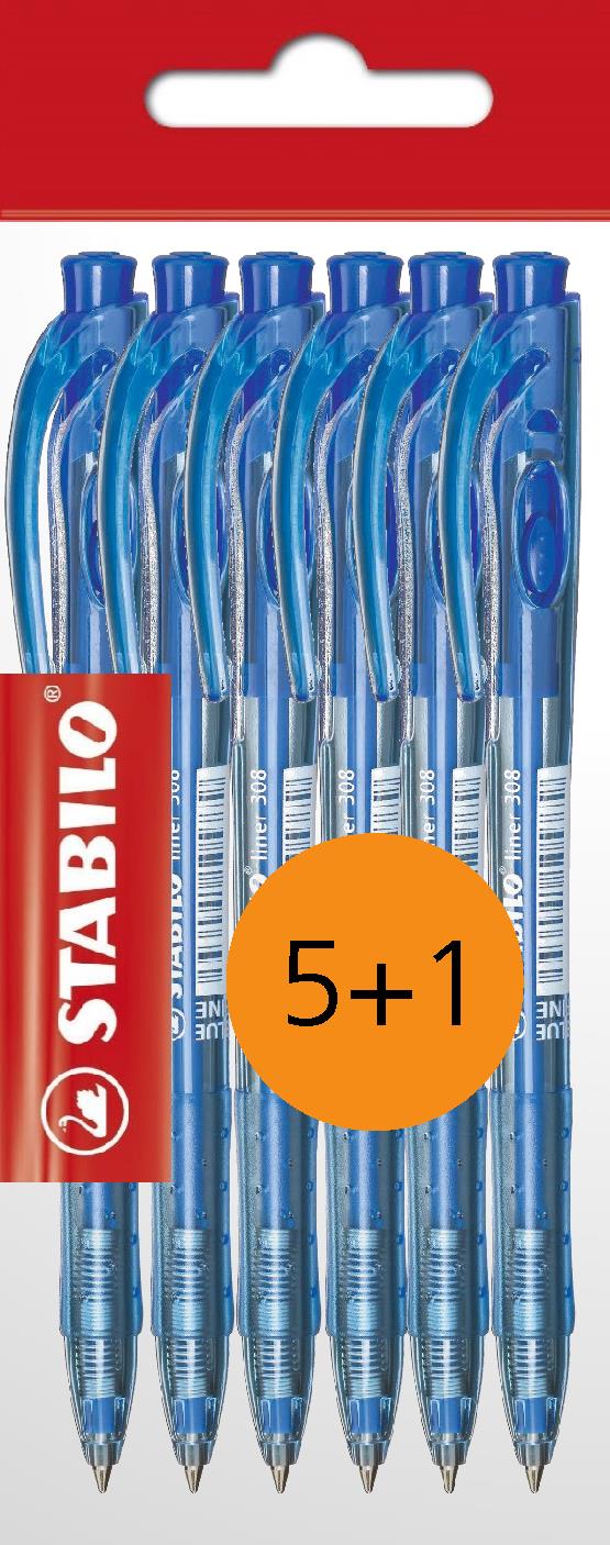 STABILO liner modré - balení 6 ks