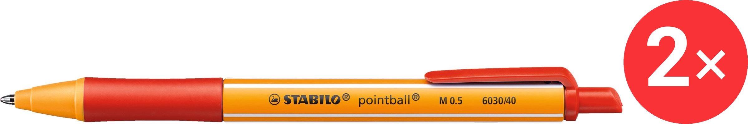 STABILO pointball, červené - balení 2 ks