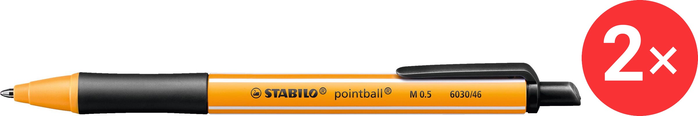 STABILO pointball, černé - balení 2 ks