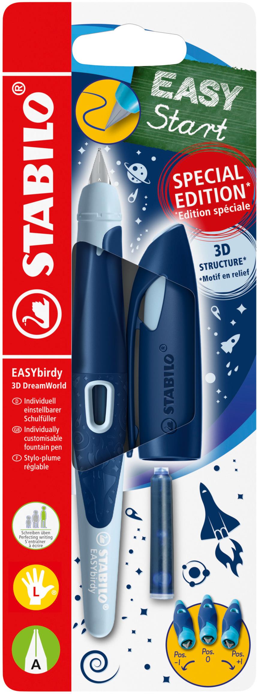 STABILO EASYbirdy 3D DreamWorld Special Edition pro leváky, hrot pro začátečníky, modré
