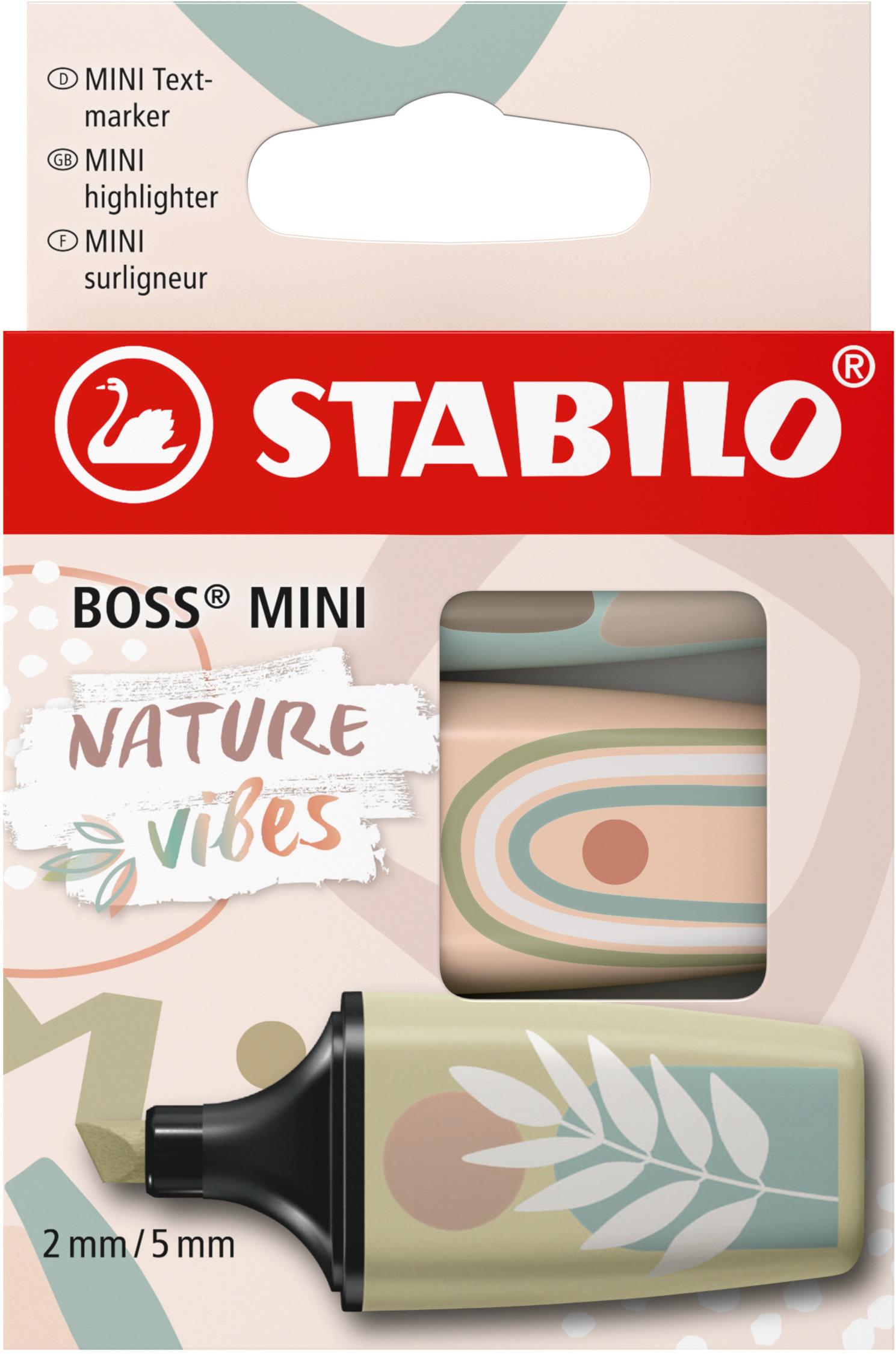 STABILO BOSS MINI Naturevibes - sada 3 barev