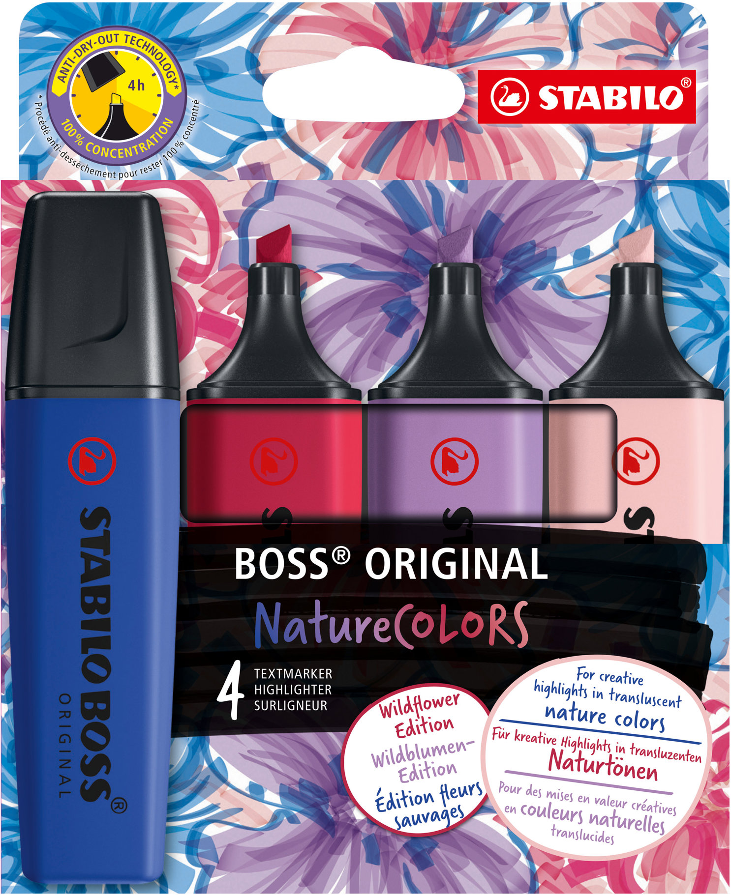 STABILO BOSS ORIGINAL NatureCOLORS Wildflower - sada 4 ks