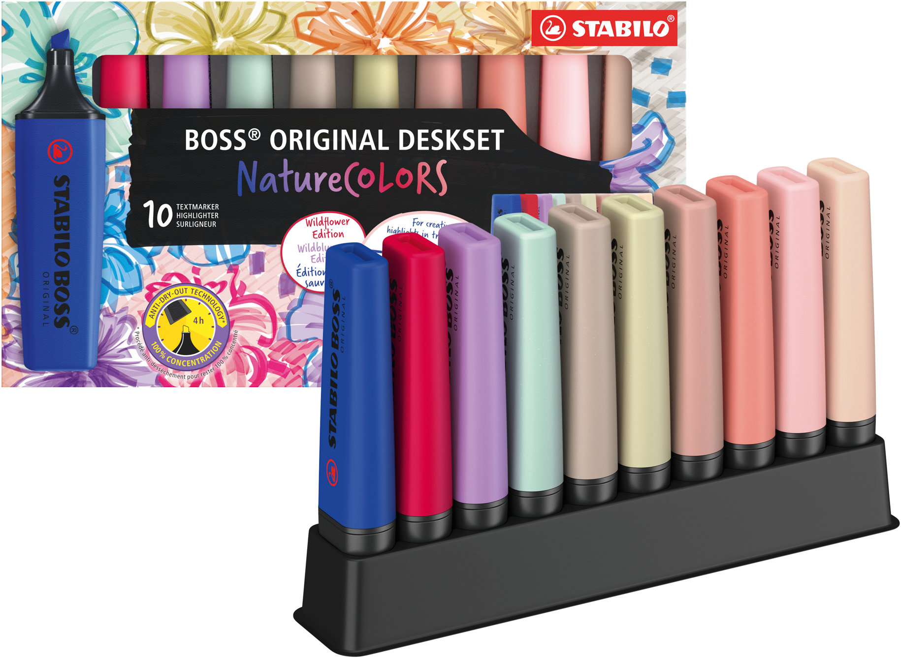 STABILO BOSS ORIGINAL NatureCOLORS Wildflower - deskový set 10 ks