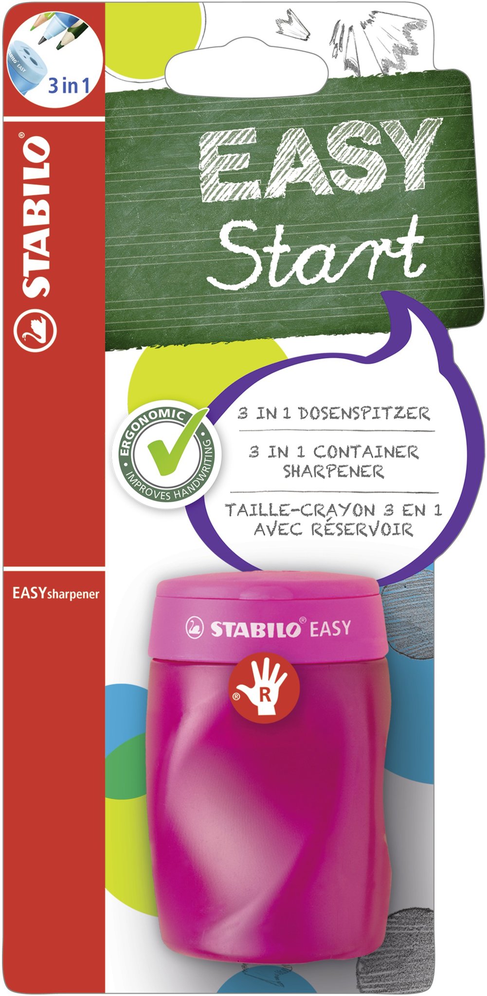 STABILO EASYsharpener 3v1, ořezávačka pro praváky