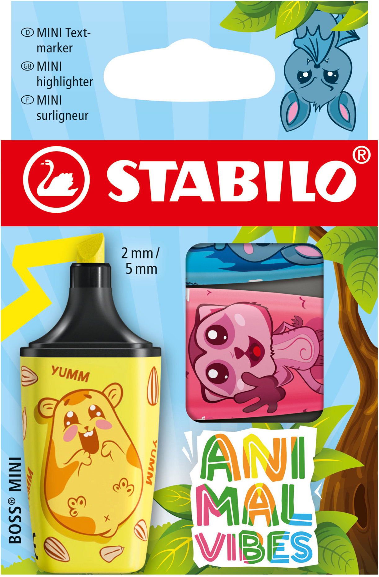 STABILO BOSS MINI Animal Vibes - sada 3 ks