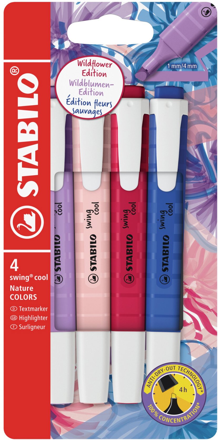 STABILO swing cool NatureCOLORS Wildflower - sada 4 barev
