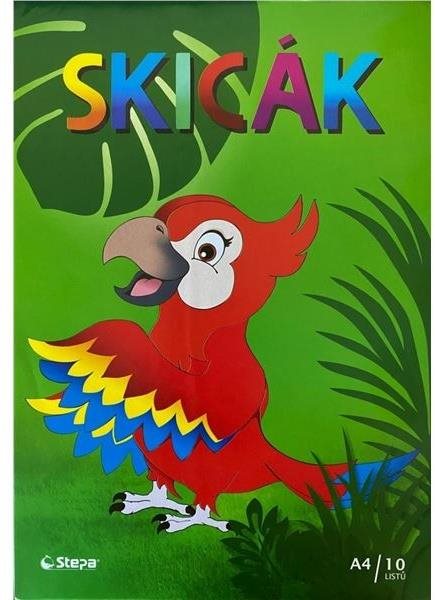 Skicák STEPA A4, 10 listů, 180g/m2, bílý