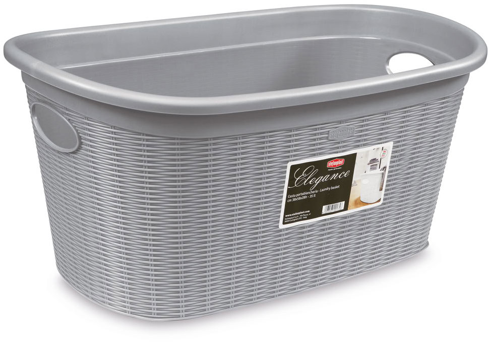 Stefanplast Koš na prádlo 35 l, 58 × 38 × 28 cm, šedý