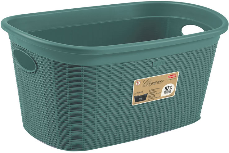 Stefanplast Koš na prádlo 35 l, 58 × 38 × 28 cm, zelenošedý