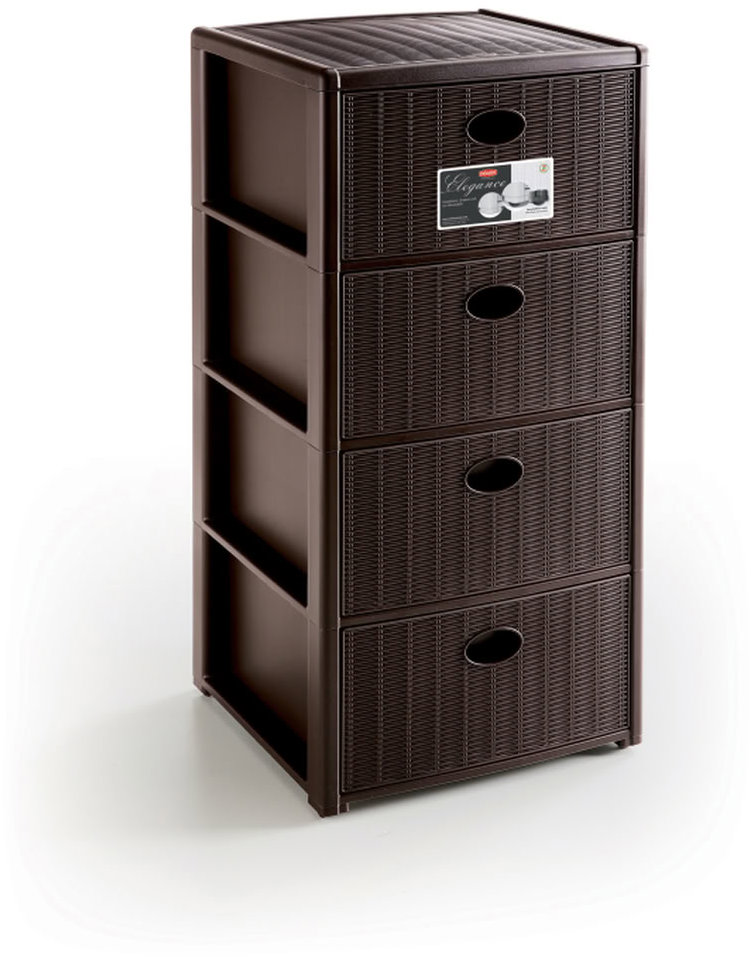 Stefanplast Elegance, 4 zásuvky, hnědý