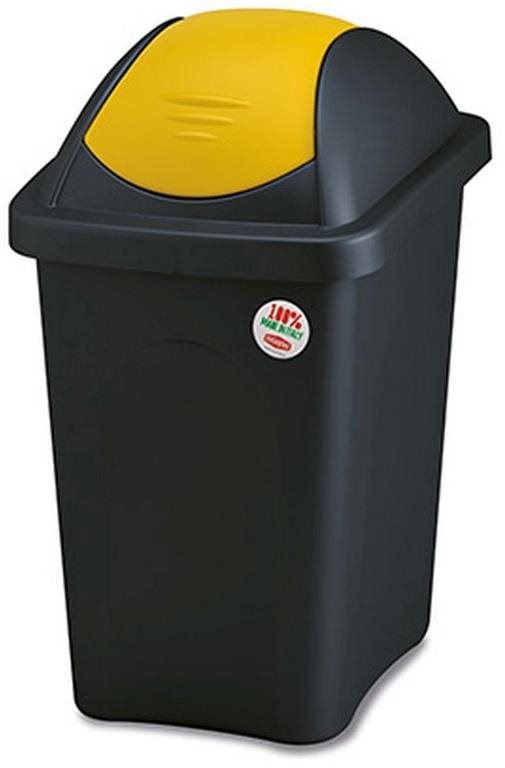 Stefanplast Odpadkový koš - výkl., 30l, obdél., ČER/ŽL, víko PH