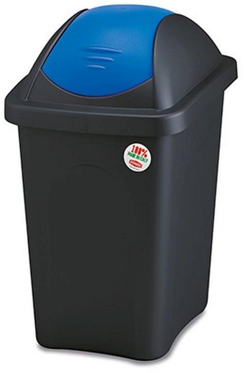 Stefanplast Odpadkový koš - výkl., 30l, obdél., ČER/MO, víko PH
