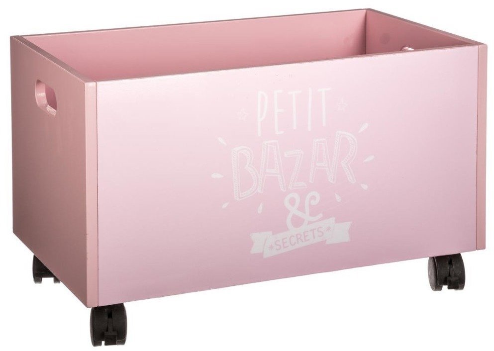 Atmosphera for kids PETIT BAZAR na hračky, na kolečkách, 48 × 30 × 28 cm, růžový
