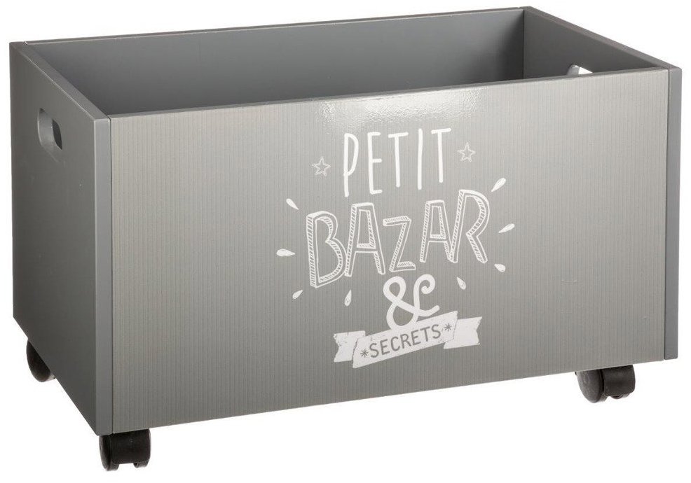 Atmosphera for kids PETIT BAZAR na hračky, na kolečkách, 48 × 30 × 28 cm, šedý