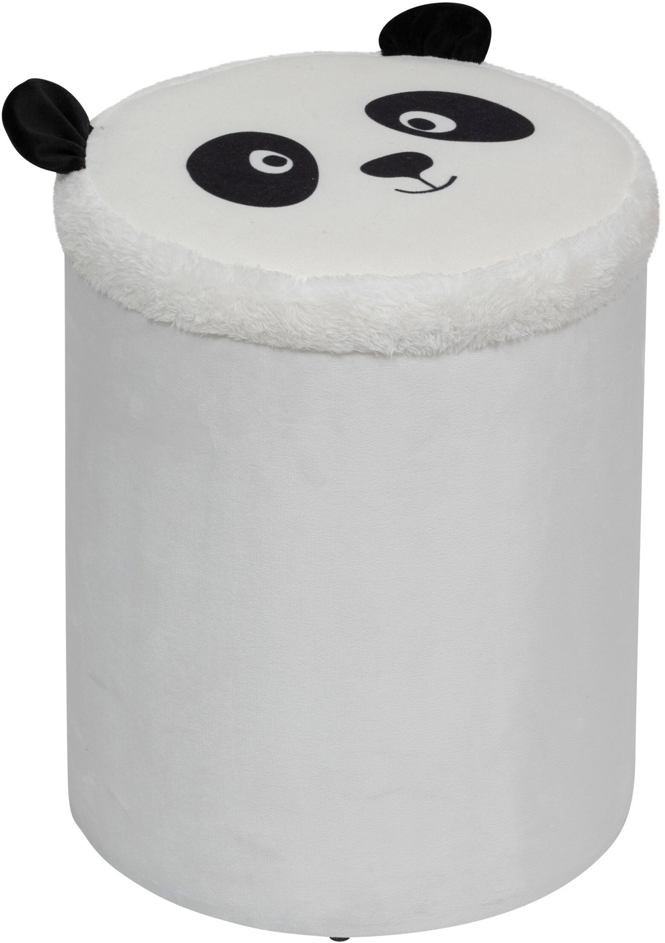 Atmosphera for kids Skládací taburet s úložným prostorem SMILE, průměr 30 cm, bílý