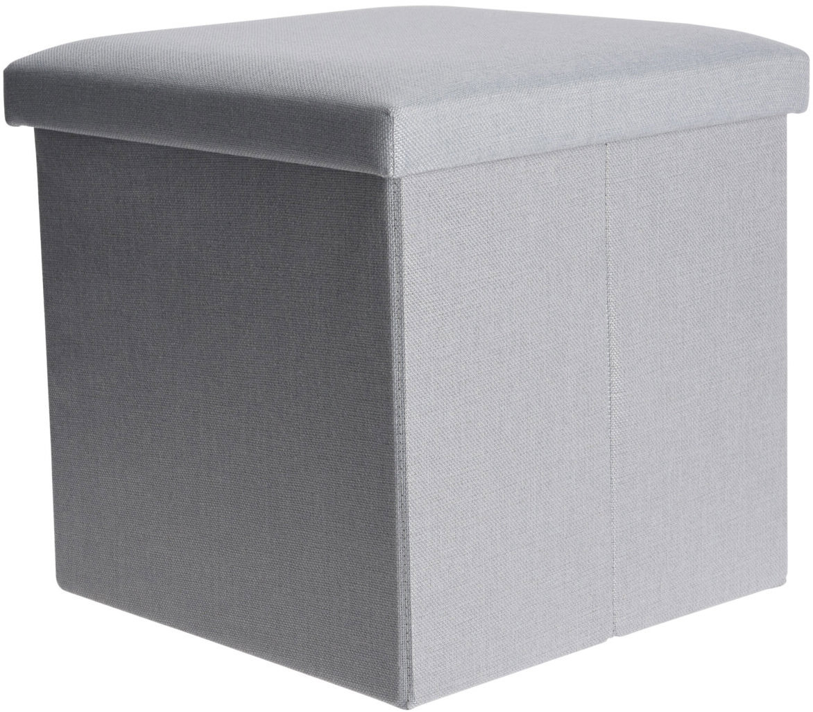 Storagesolutions Taburet s úložným prostorem, 38 × 38 × 38 cm, světle šedý