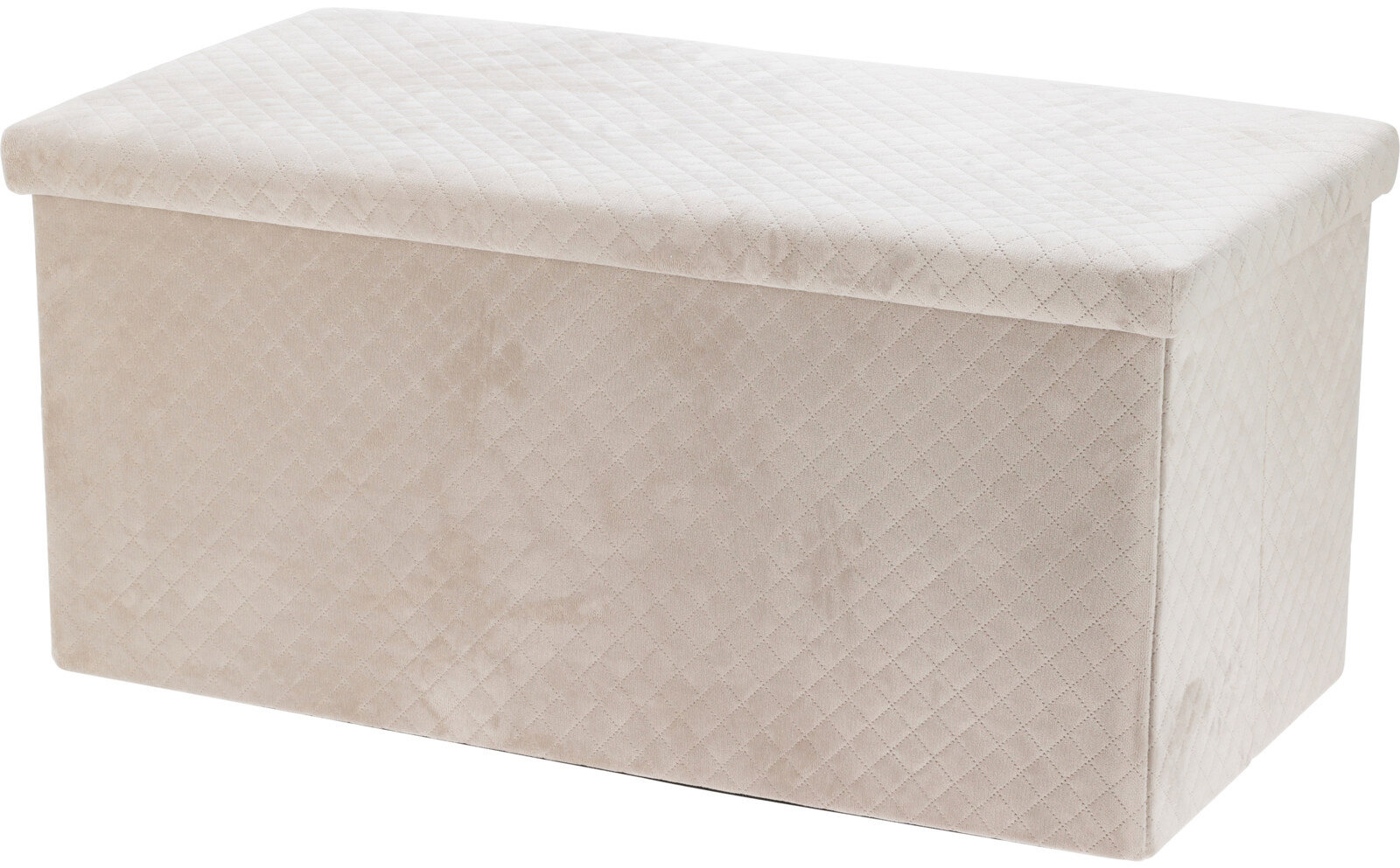 Storagesolutions Velurová taburetka s úložným prostorem MODUS, 76 × 38 × 38 cm, bílá