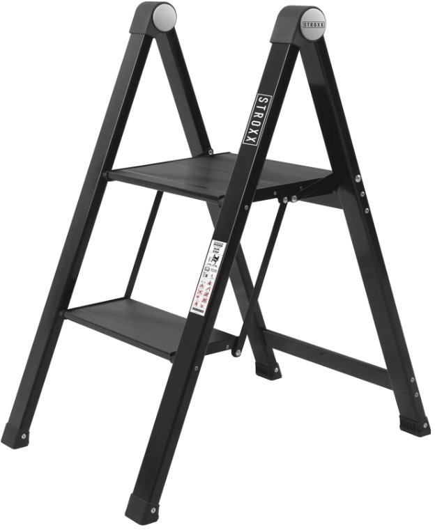 STROXX Schůdky hliníkové skládací, 1×2, 150 kg