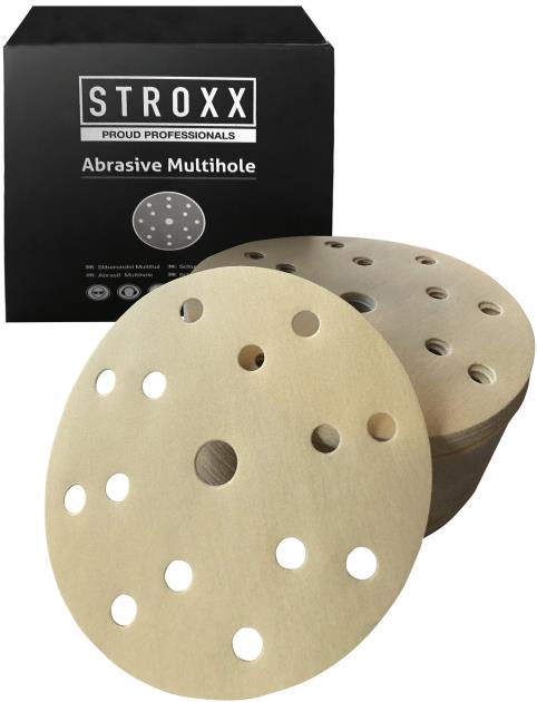 STROXX Brusné papíry s otvory, zrnitost 180, průměr 150 mm, 100 ks/bal