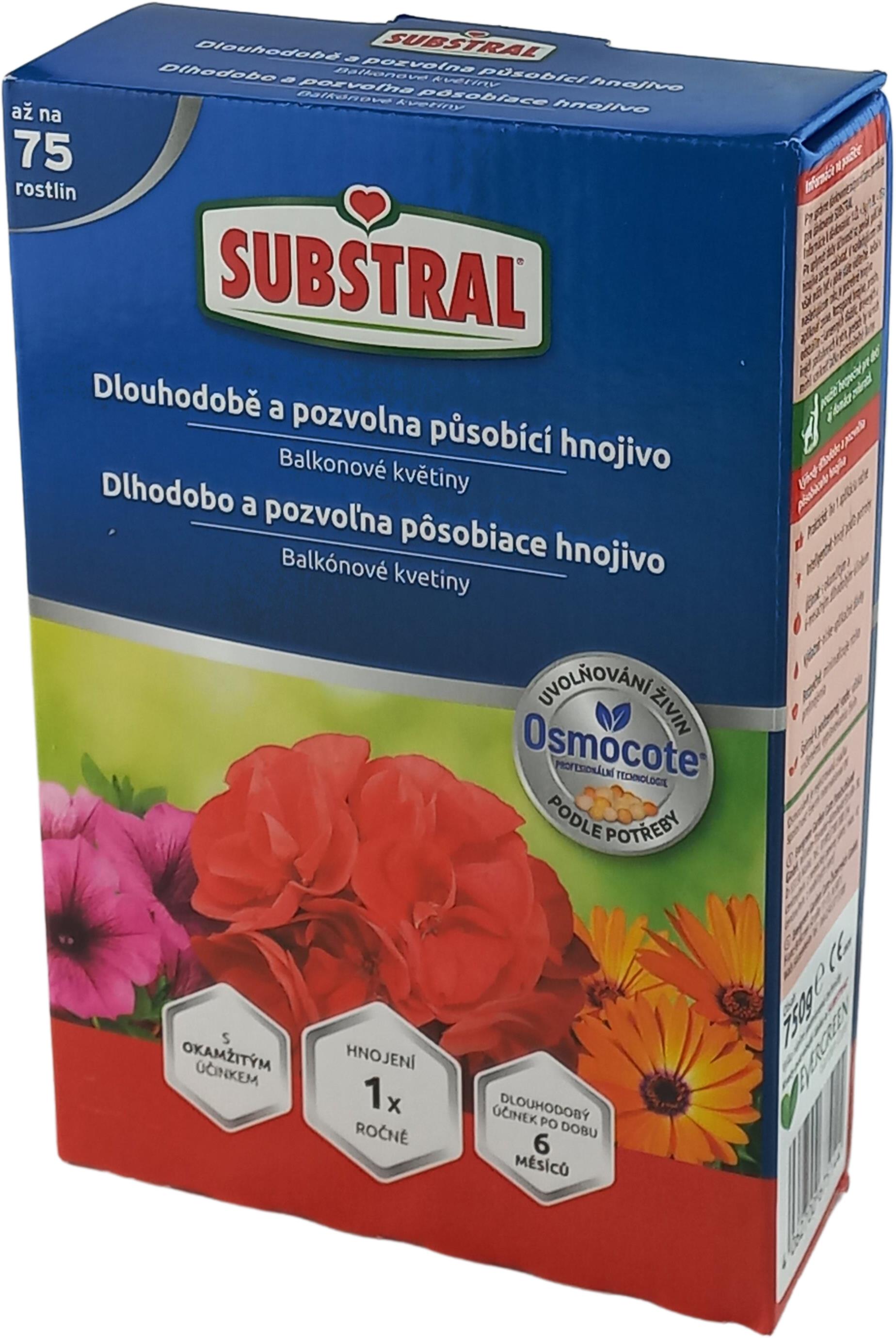 SUBSTRAL Hnojivo s Osmocotem pro balkónové květiny, 750 g