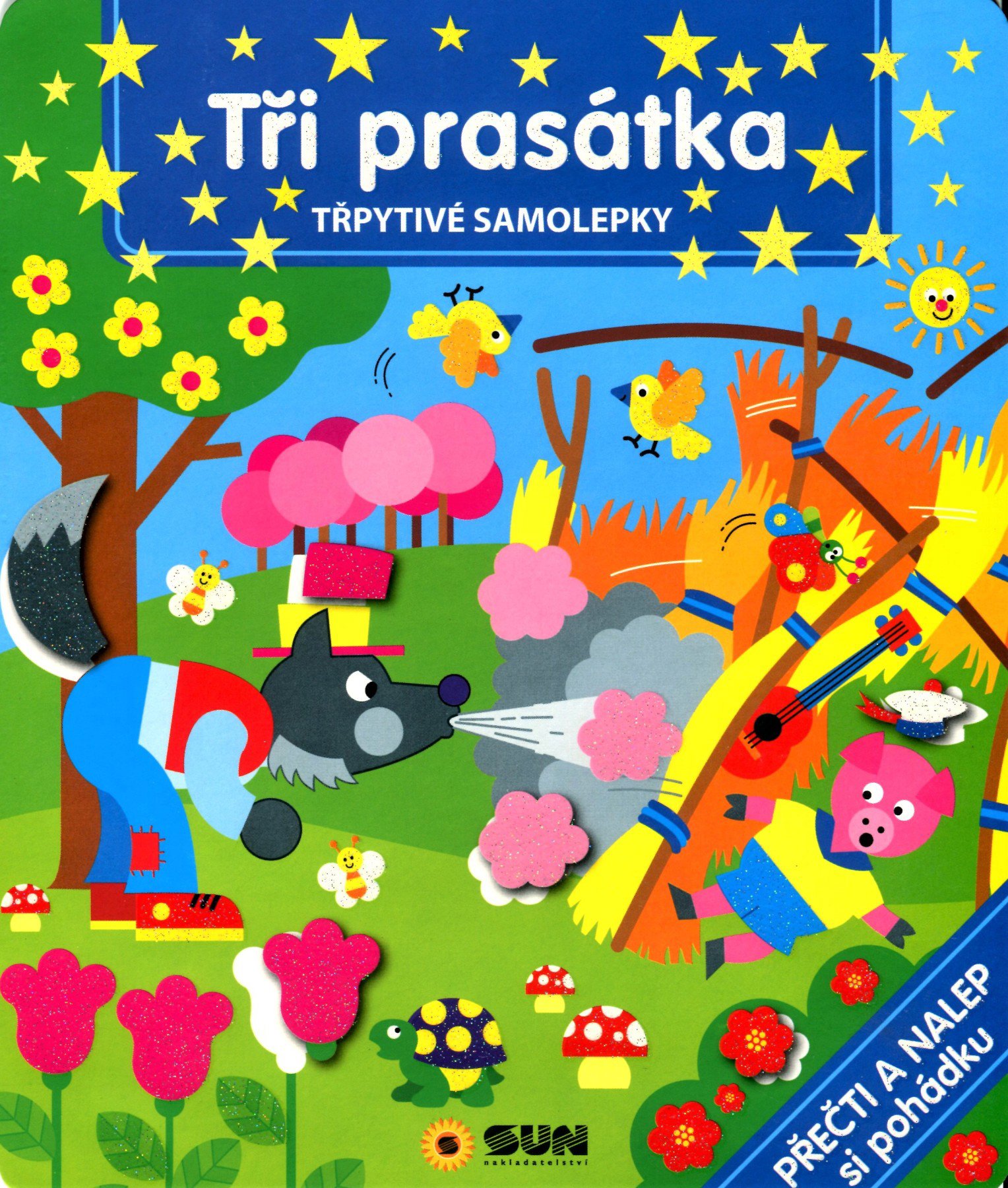 Tři prasátka - třpytivé samolepky