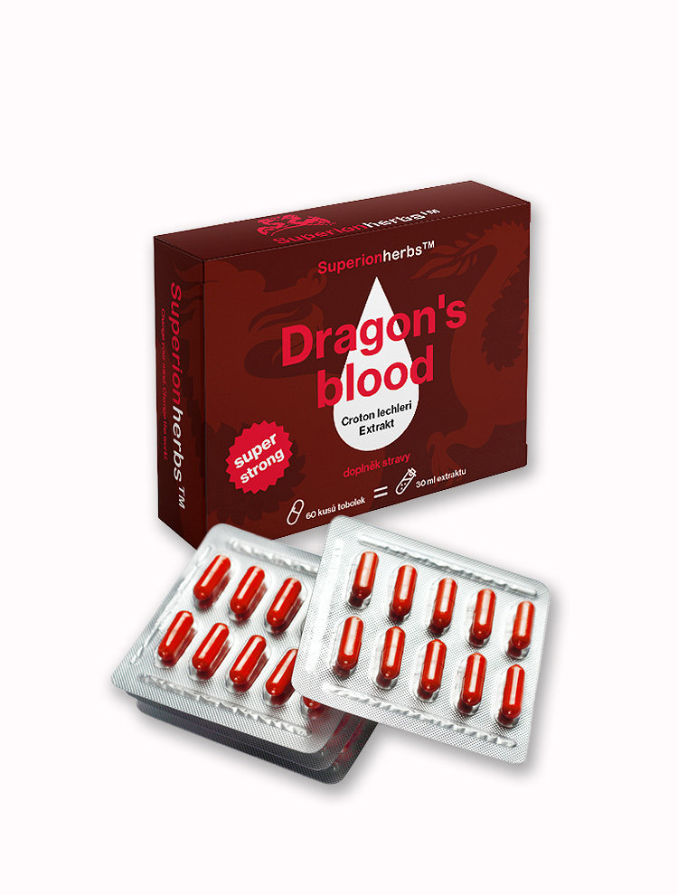 Superionherbs Dračí krev, Croton lechleri Extrakt - super silný extrakt v tobolkách, 60 tobolek