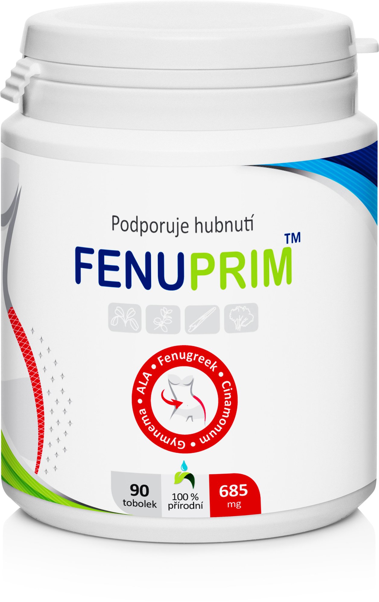 Superionherbs Fenuprim - kombinace pro formování postavy, 90 tobolek