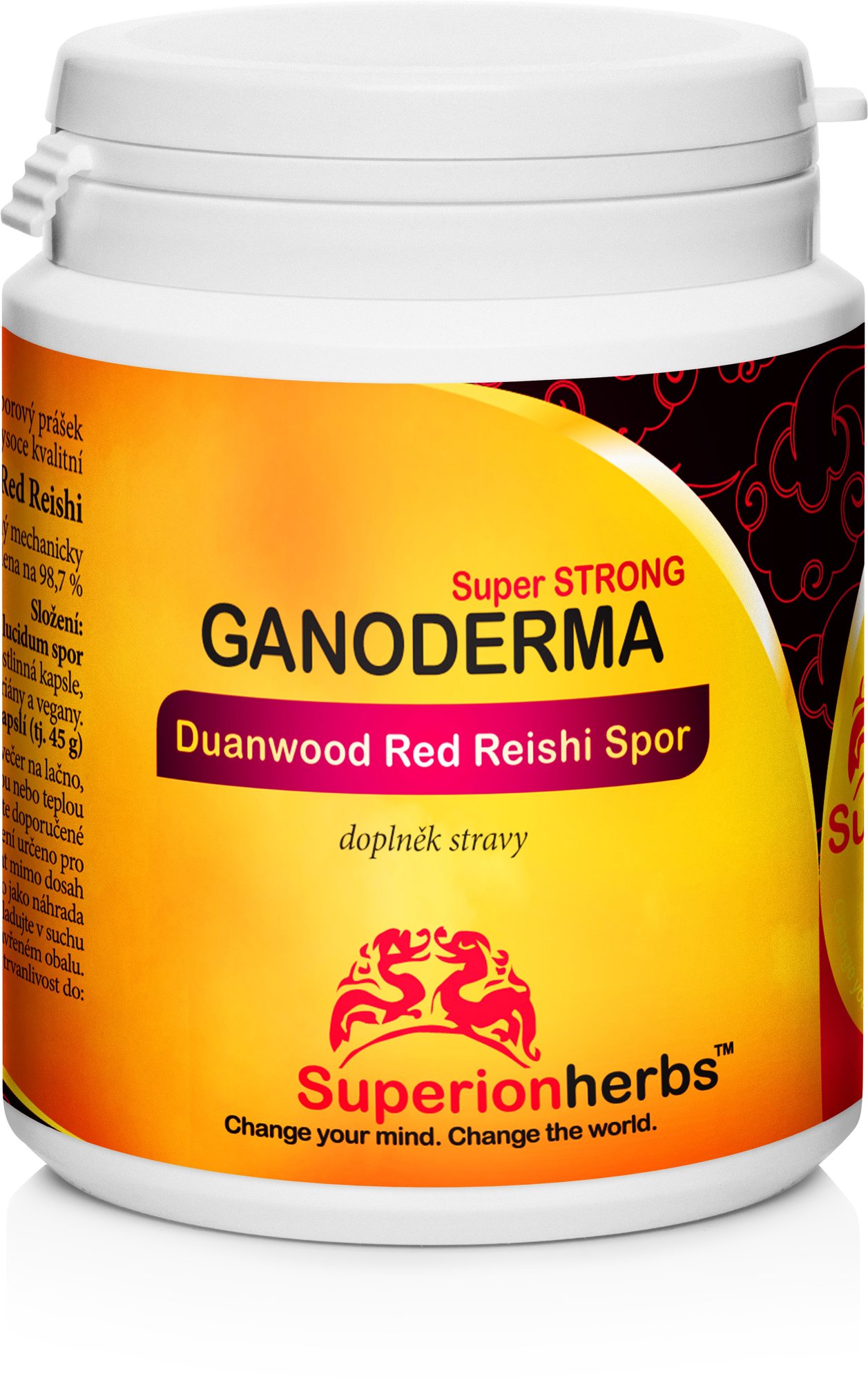 Superionherbs Ganoderma, Duanwood Red Reishi, 100% spórový prášek, 90 tobolek