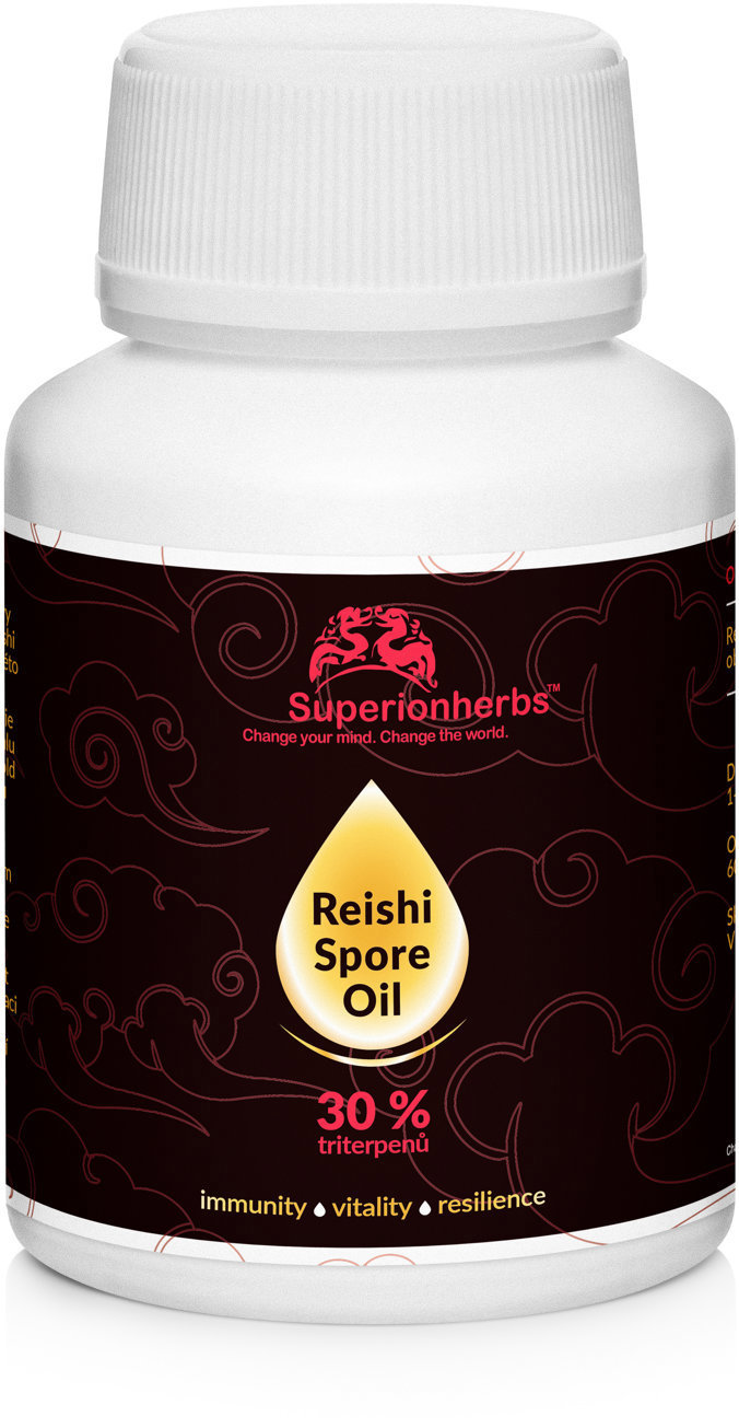 Superionherbs Ganoderma, Duanwood Red Reishi, Spórový olej 30 % Triterpenů, 60 tobolek