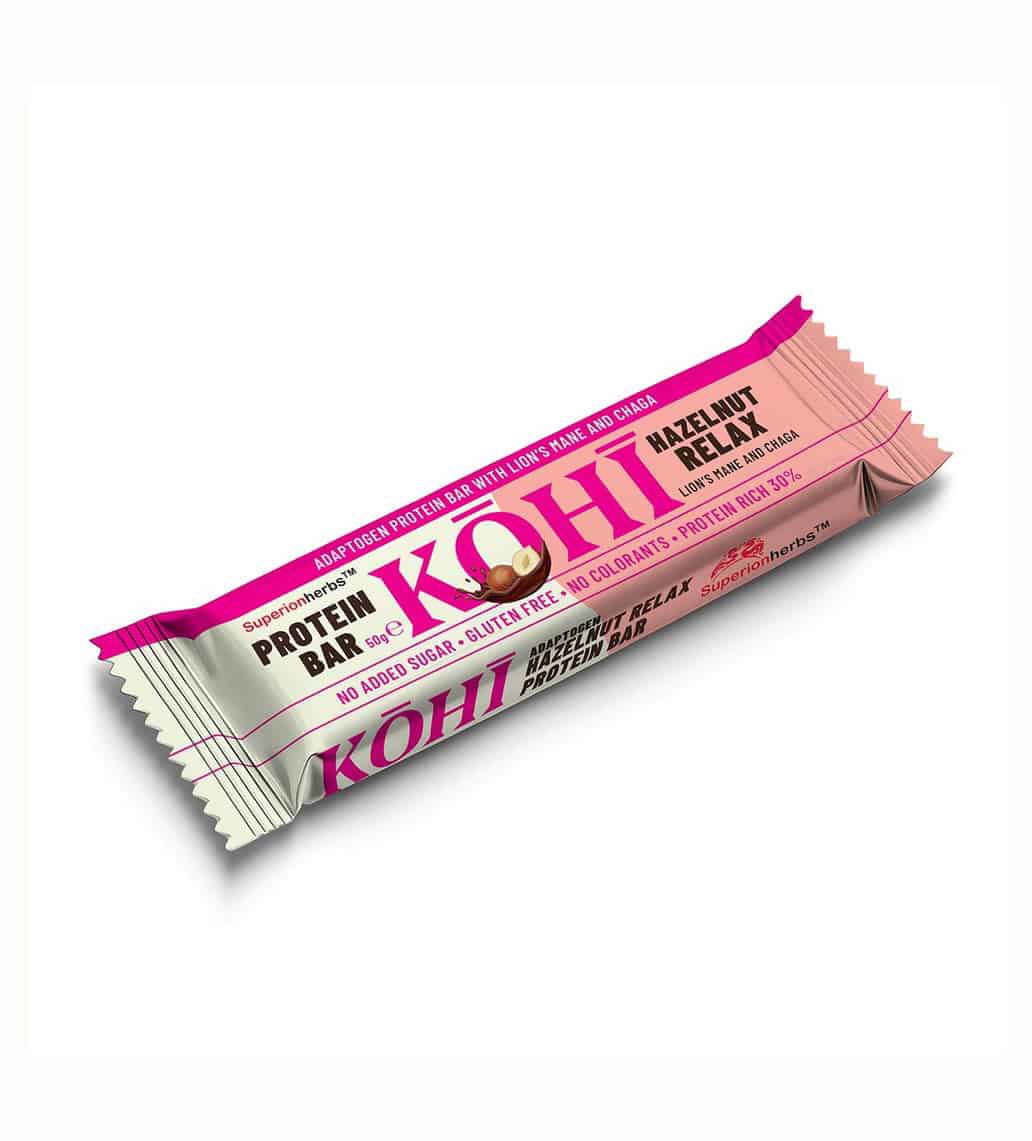 Superionherbs Kohi adaptogenní proteinová tyčinka Hazelnut Relax 50 g