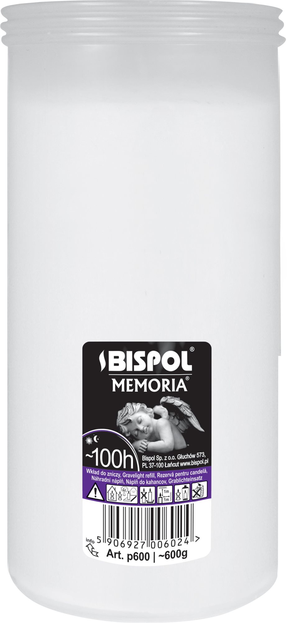 BISPOL hřbitovní svíčka Memoria 100 h