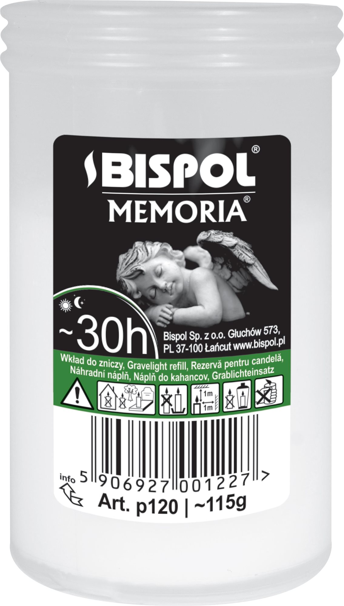 BISPOL hřbitovní svíčka Memoria 30 h