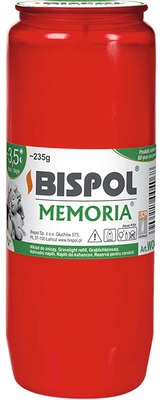 BISPOL hřbitovní svíčka Memoria červená 84 h