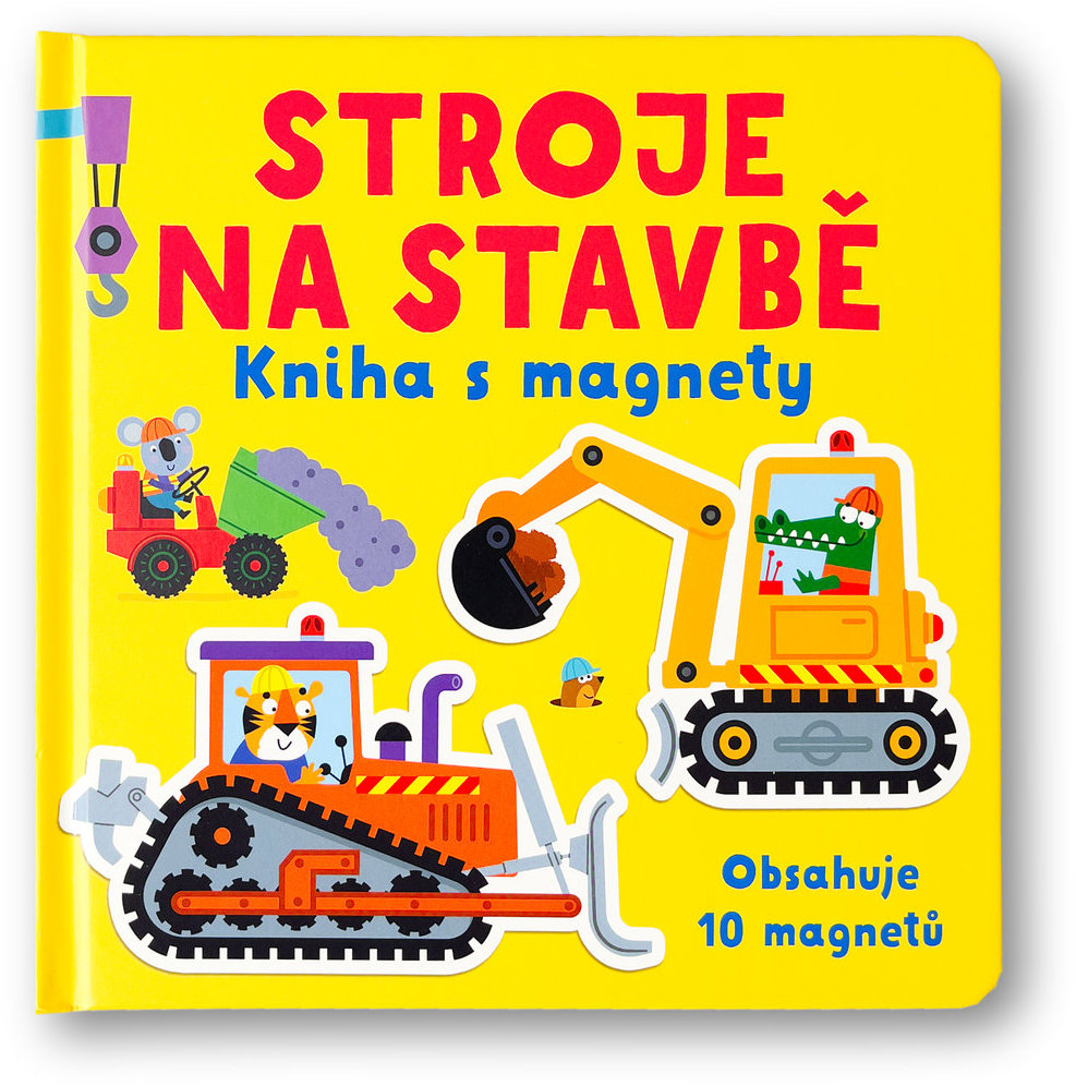 Stroje na stavbě Kniha s magnety