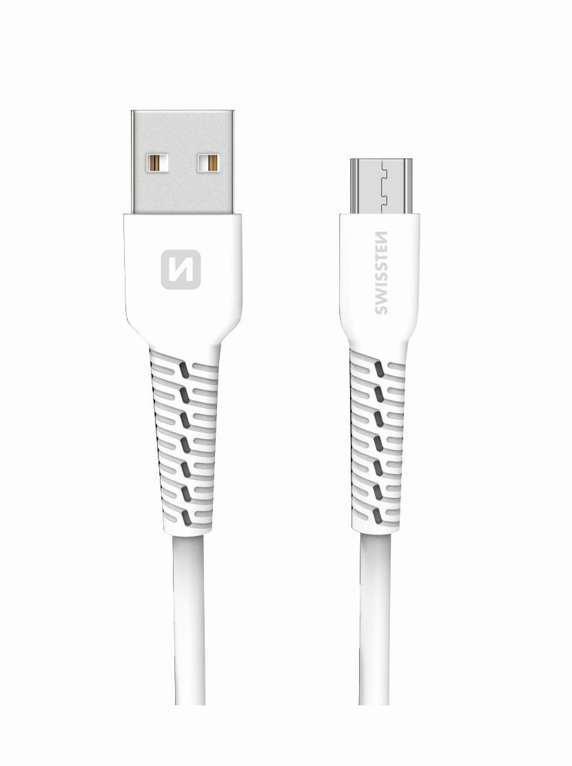 Swissten datový kabel micro USB 1m bílý