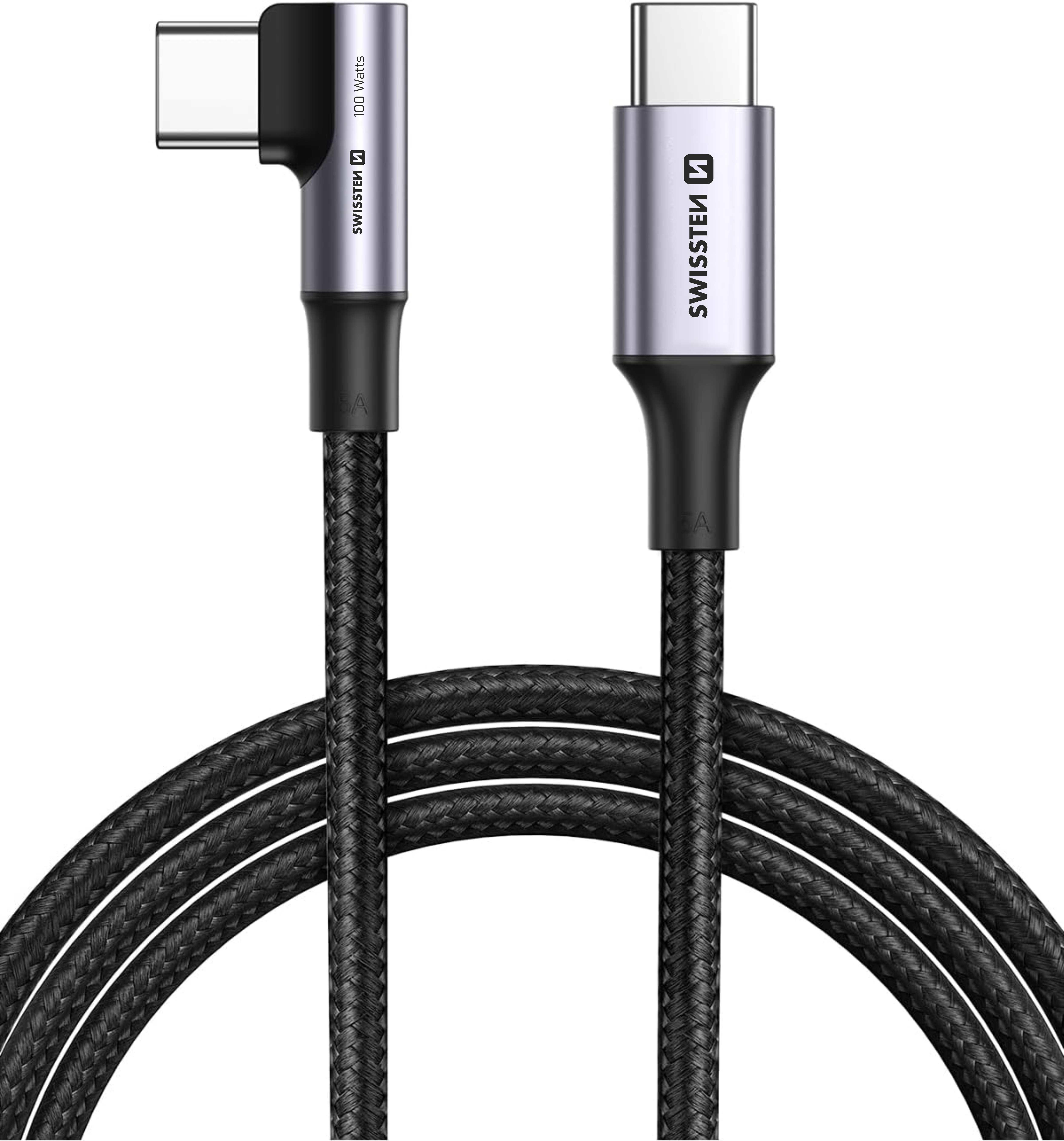 Swissten kabel USB-C/USB-C 5A (100W) pro notebooky 2 m černý