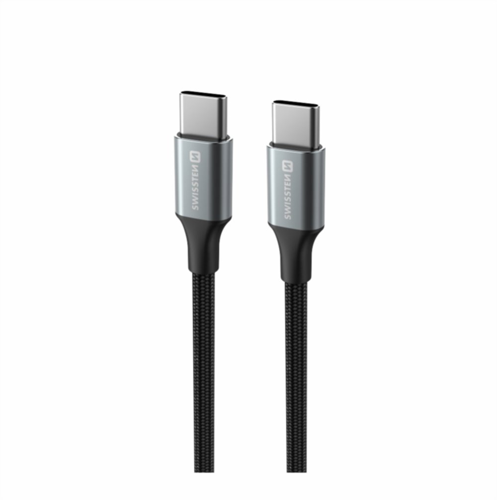Swissten Textile II USB-C / USB-C 1,5 m černý