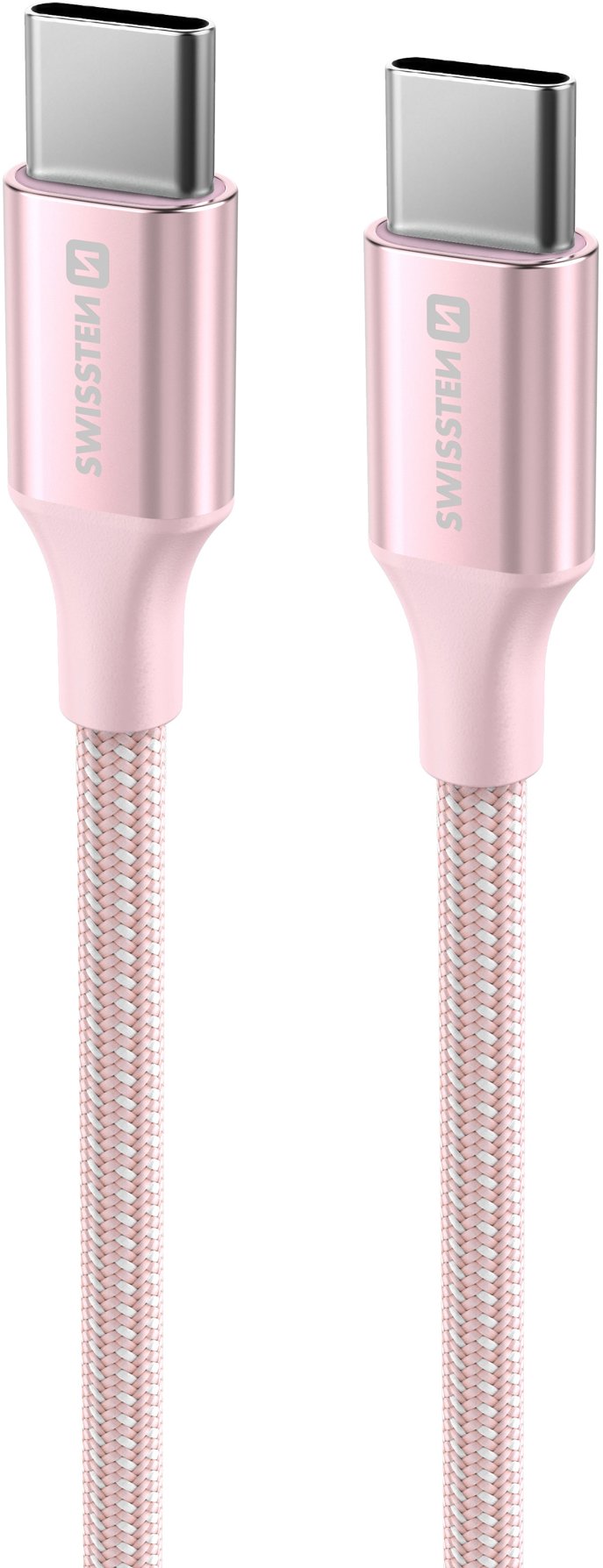 Swissten Textile II USB-C / USB-C 1,5m růžový