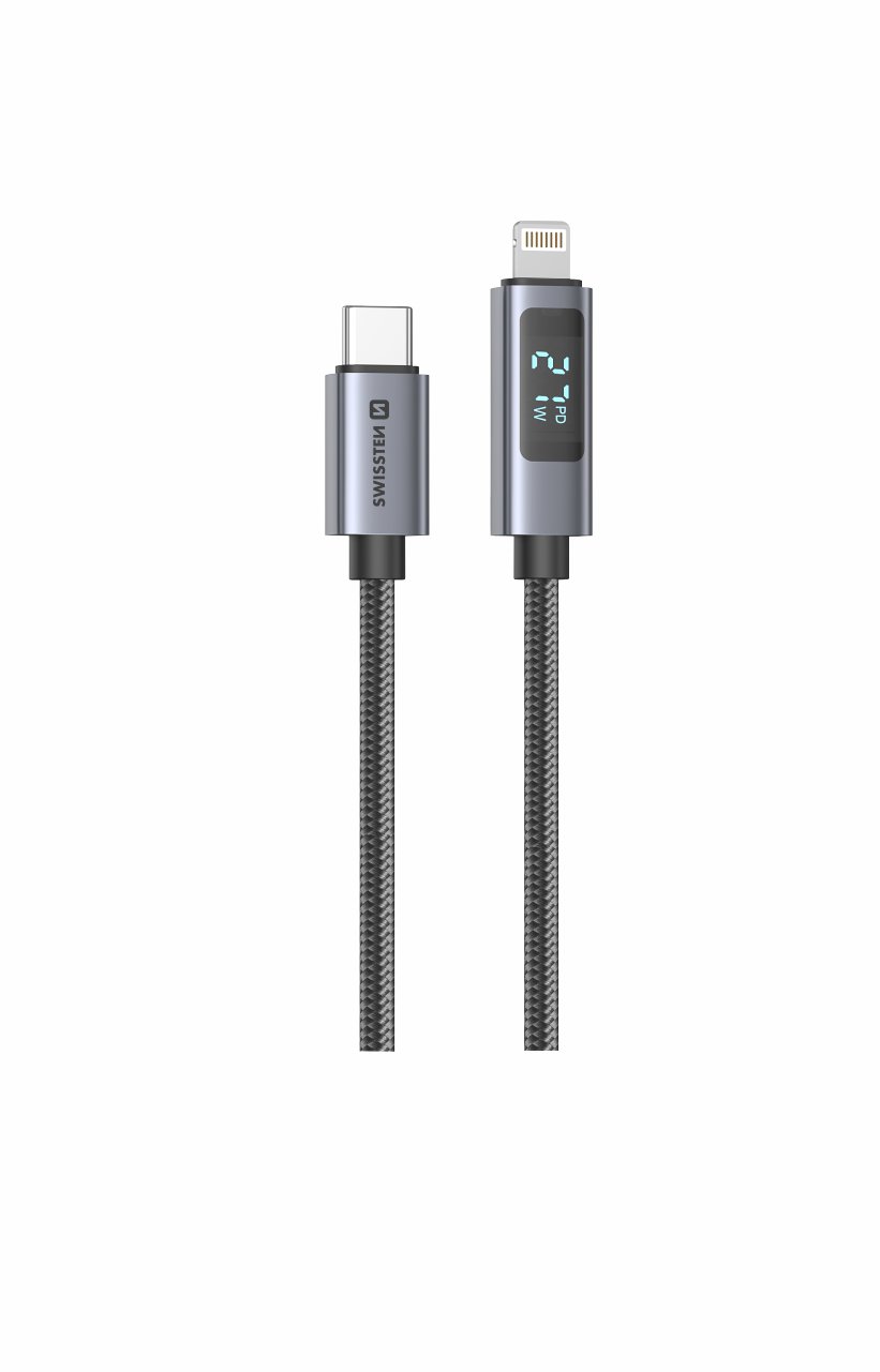 Swissten LCD kabel USB-C/Lightning 1m