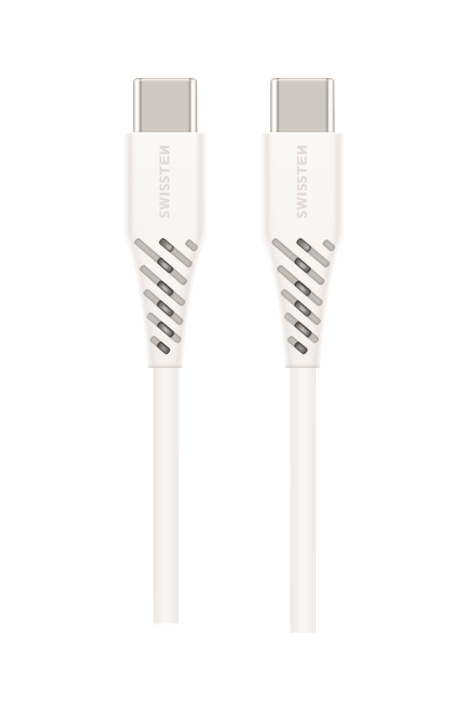 Swissten kabel USB-C/USB-C 100W 5A bílý