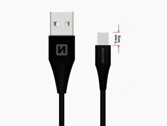 Swissten datový kabel USB-C 1.5m prodloužený konektor černý