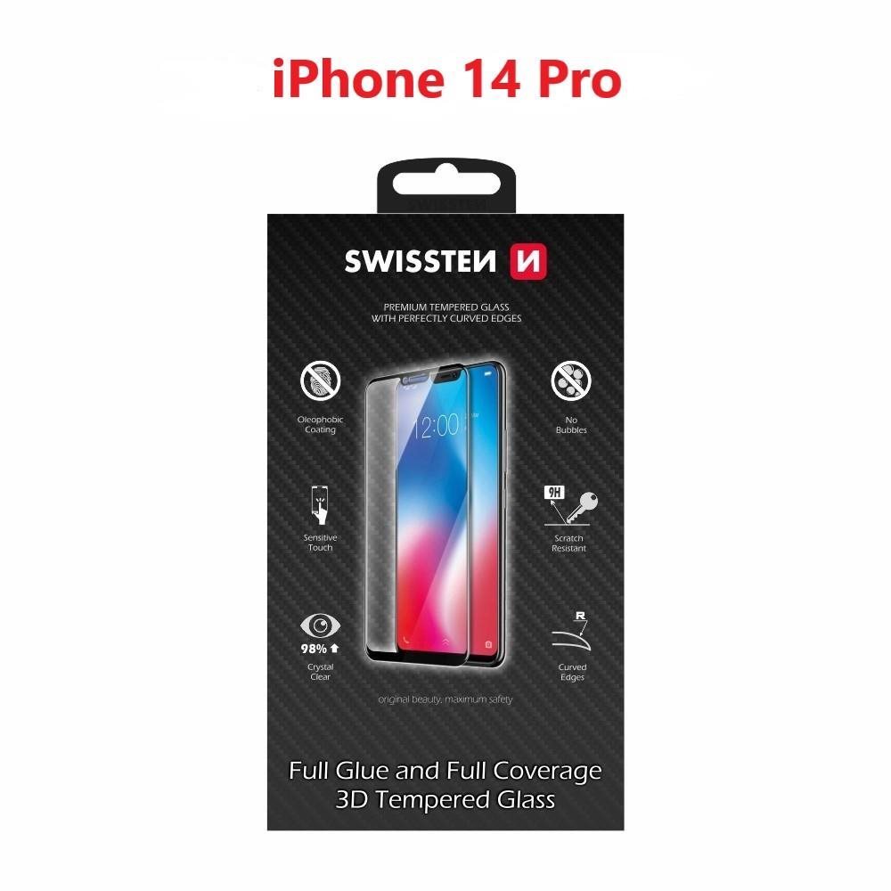 Swissten 3D Full Glue pro Apple iPhone 14 Pro černé