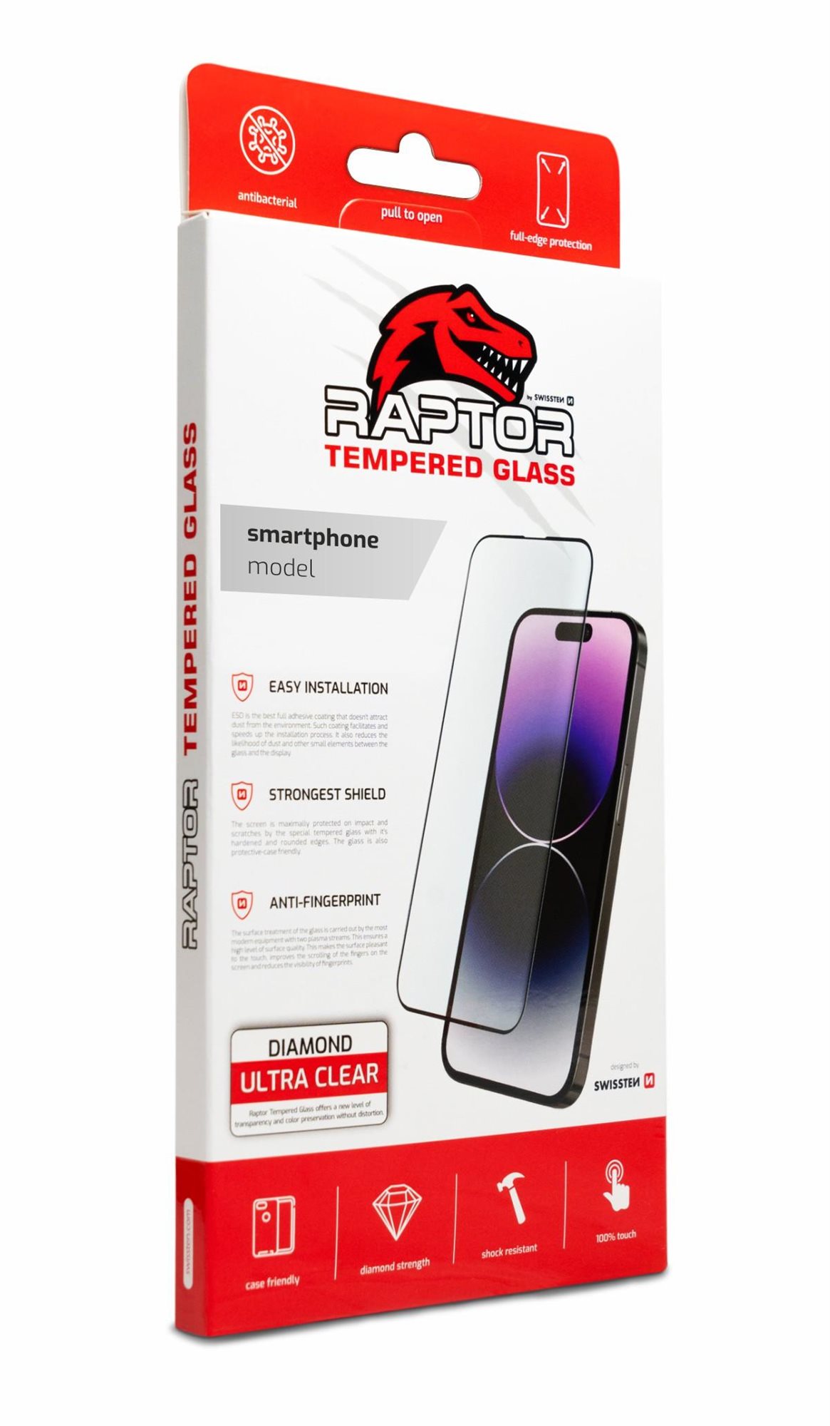 Swissten Raptor Diamond Ultra Clear 3D temperované sklo pro Apple iPhone 12/12 Pro černé