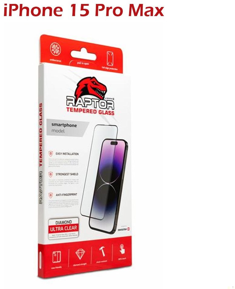 Swissten Raptor Diamond Ultra Clear 3D temperované sklo Apple iPhone 15 Ultra černé