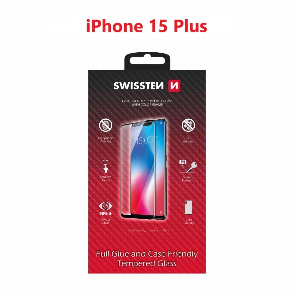 Swissten 3D Full Glue pro Apple iPhone 16 Plus černé