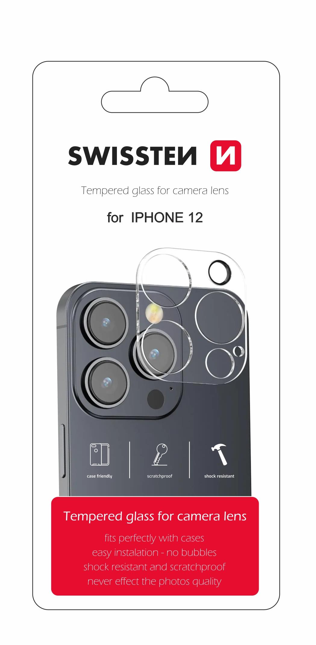 Swissten ochranné sklo na čočky fotoaparátu pro Apple iPhone 12