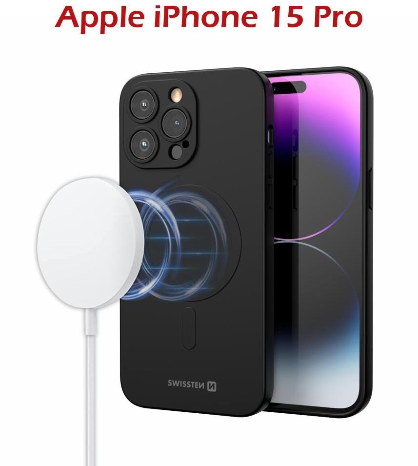 Swissten Soft Joy MagStick pouzdro iPhone 15 Pro černé