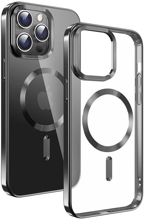 Swissten Clear Jelly MagStick Metallic pro iPhone 15 Pro černé