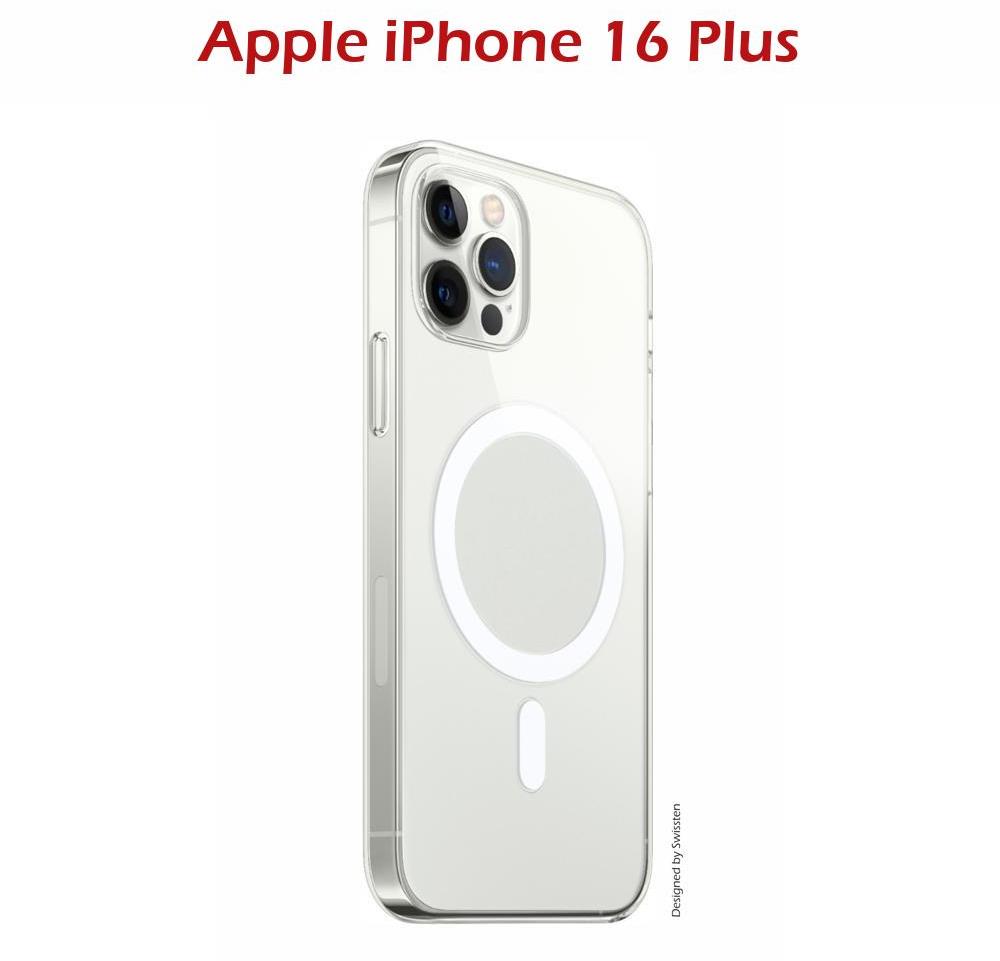 Swissten Clear Jelly MagStick pro Apple iPhone 16 Plus transparentní