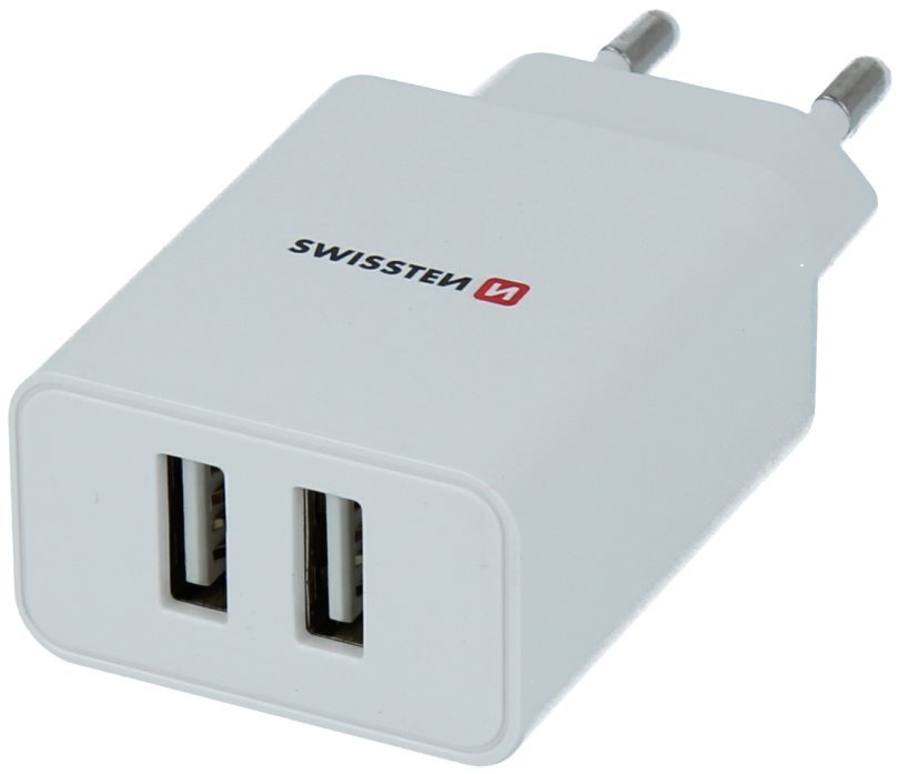 Swissten síťový adaptér SMART IC 2.1A + kabel USB-C 1.2m bílý